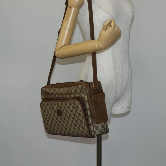 GUCCI GG Supreme Shoulder Bag PVC Leather 2way Beige Auth ki6104 - Picture 1 of 16